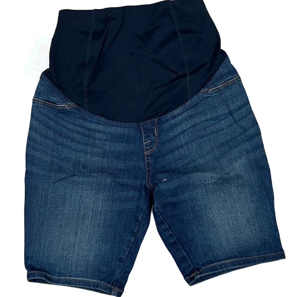 Isabel Maternity Crossover Panel Bermuda Jean Shorts - Size 4/27 - NWT